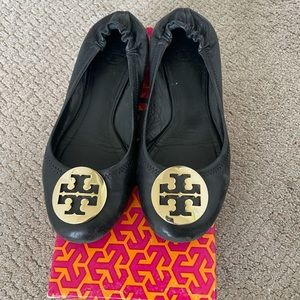 Tory Burch Classic Reva Ballet Flat - Black - Size 7 W
